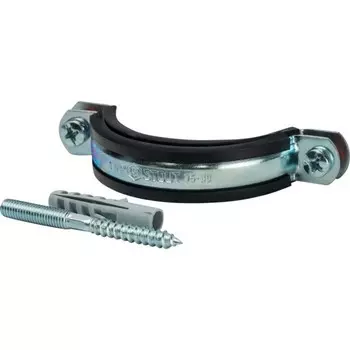 Хомут сантехнический STOUT SAC-0020-100212, 2 1/2", 75-80 мм, шпилька шуруп +дюбель пластик.