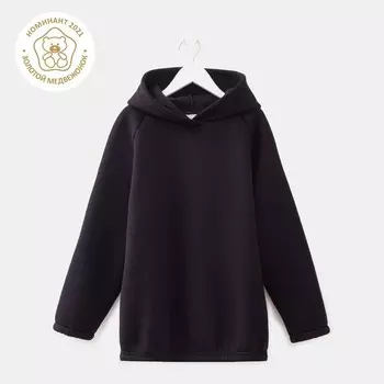 Худи детское MINAKU: Basic Line KIDS, чёрное, рост 122 см