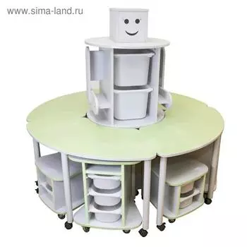 Игровой модуль «Робот» на 10 мест, 1728 × 1728 × 1350 мм, цвет белый / светло-зелёный