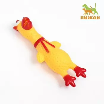 Игрушка пищащая «Петух» для собак, 16 см, желтая