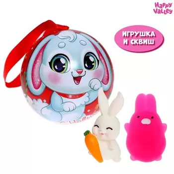 Игрушка-сюрприз «С Новым годом!» с питомцем и мялкой, МИКС