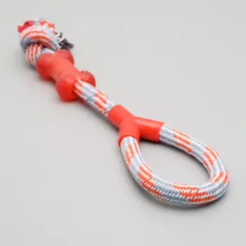 Игрушка тренировочная канатная с косточкой, до 120 г, до 40 см, микс цветов