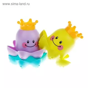 Игрушки для ванны Крошка Я «Осьминожка - пирамидка», в наборе 3 шт.