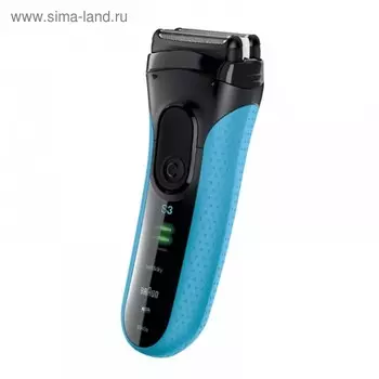 Электробритва Braun 3040s, сухое/влажное бритьё, щёточка, чёрный/синий