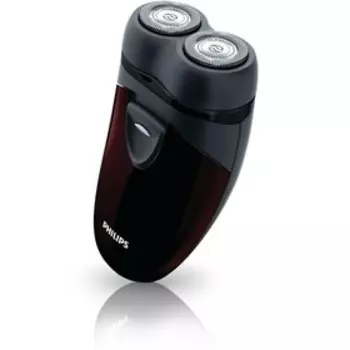 Электробритва Philips PQ206/18, роторная, 2 головки, сухое бритье, от АКБ, коричневая