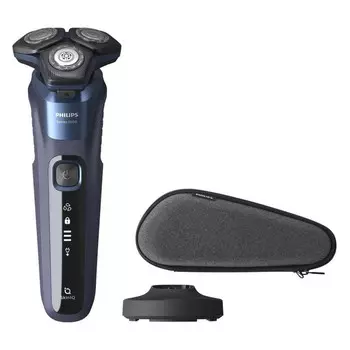 Электробритва Philips S5585/35, роторная, 3 головки, сухое/влажное бритье, от АКБ, чёрная