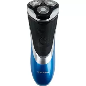 Электробритва WILLMARK WFS-519, роторная, 3100 об/мин, от сети/ от аккумулятора, чёрно-синяя