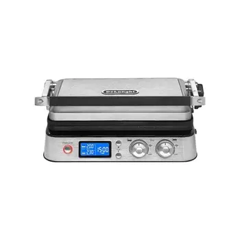 Электрогриль DeLonghi CGH1020D, 2000 Вт, антипригарное покрытие, серебристый
