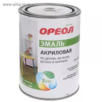 Эмаль Ореол акриловая черная глянцевая 0,9кг