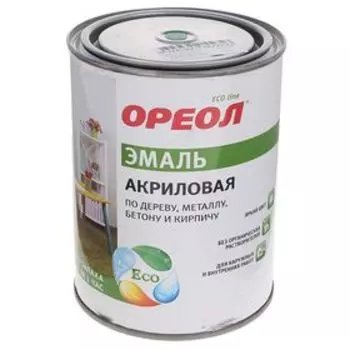 Эмаль Ореол акриловая зеленая глянцевая 0,9кг