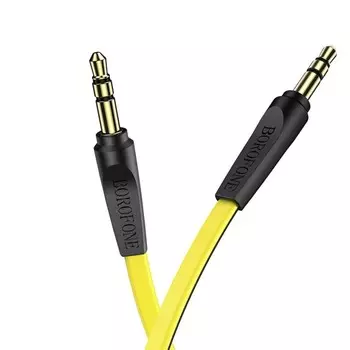 Кабель аудио AUX Borofone BL6, Jack 3.5 мм(m)-Jack 3.5 мм(m), TPE оплётка, 1 м, жёлтый