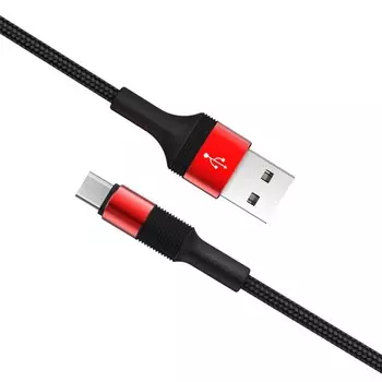 Кабель Borofone BX21, microUSB - USB, 2.4 А, 1 м, тканевая оплётка, красный