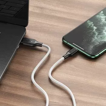 Кабель Borofone BX42, Lightning - USB, 2.4 А, 1 м, TPE оплётка, белый