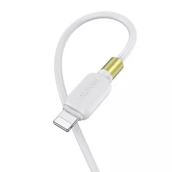 Кабель Borofone BX59, Lightning - USB, 2.4 А, 1 м, PVC оплётка, белый