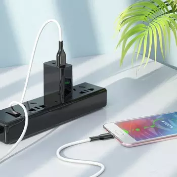 Кабель Borofone BX63, microUSB - USB, 2.4 А, 1 м, TPE оплётка, белый