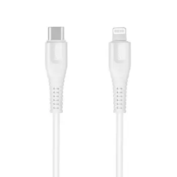 Кабель Canyon MFI-4, Lighting - USB-C, 18 Вт, быстрая зарядка, чип MFI, 1.2 м, белый