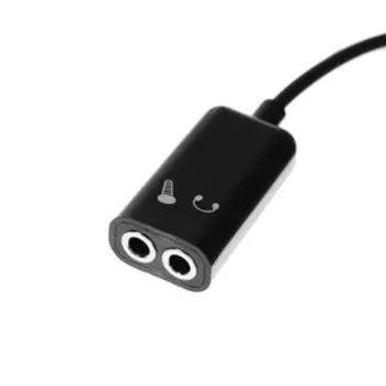 Кабель-переходник аудио LuazON, Jack 3.5(4pin)(m)-2xJack 3.5(3 pin)(f),для микро и наушников