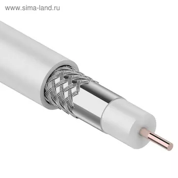 Кабель REXANT RG-6U, 75 Ом, 100 м, белый, 01-2201