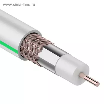 Кабель REXANT SAT 703 B, Cu/Al/Cu, 75 Ом, 10м, белый, 01-2431-10