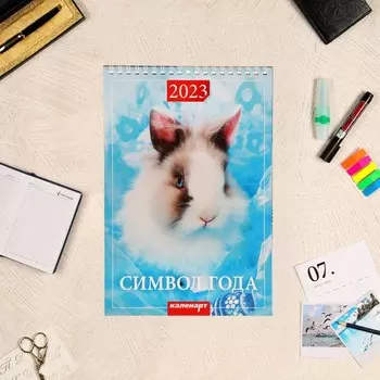 Календарь на пружине "Символ года. Вид 2" 2023 год, 17х25 см