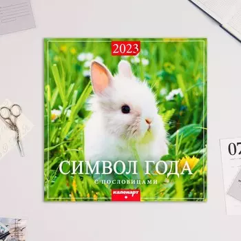 Календарь перекидной на скрепке "Символ Года - 2" 2023 год, 28,5х28,5 см