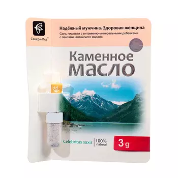 Каменное масло "Надежный мужчина. Здоровая женщина" с пантами алтайского марала, 3 г