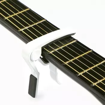 Каподастр гитарный Music life, зажим для струн, белый