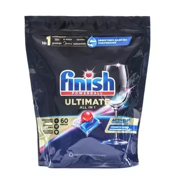 Капсулы для мытья посуды в посудомоечные машины Finish Ultimate, 60 шт.