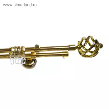 Карниз двухрядный 320 см, d=1,6 см, цвет золото