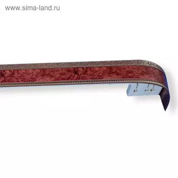 Карниз трёхрядный «Есенин», ширина 340 см, молдинг серебро, цвет бубинго