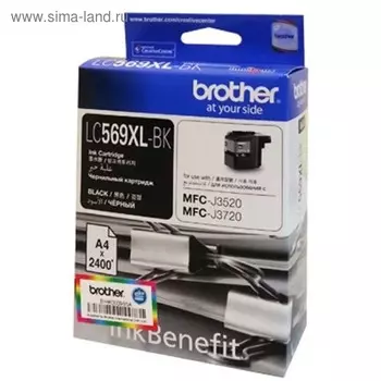Картридж струйный Brother LC569XLBK черный для Brother MFC-J3720 (2400стр.)