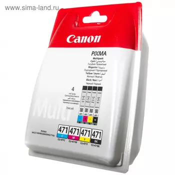 Картридж струйный Canon CLI-471C/M/Y/Bk 0401C004 многоцветный для Canon Pixma MG5740/MG6840/MG7740