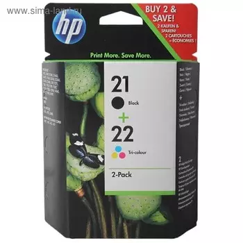Картридж струйный HP 21+22 SD367AE многоцветный/черный x2уп. для HP DJ 3900/D1400/D1500
