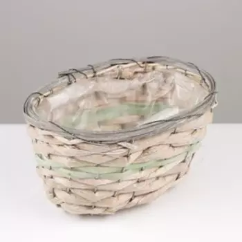 Кашпо плетёные овальное, 23x15х12см, натуральный