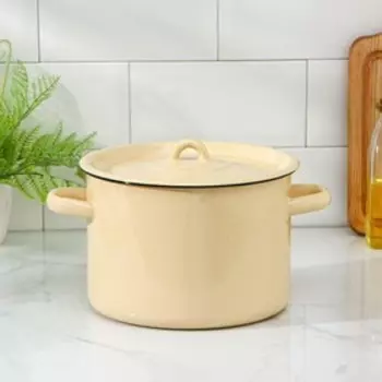 Кастрюля эмалированная, 4,5 л, d=20 см, h=14,5 см, цилиндрическая, цвет МИКС