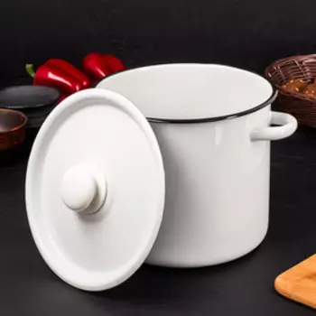 Кастрюля эмалированная, 5.5 л, d=24 см, цилиндрическая, цвет МИКС