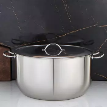 Кастрюля Amet, 35 л, d=45 см, h=21.5 см, цельнотянутая, нержавеющая сталь