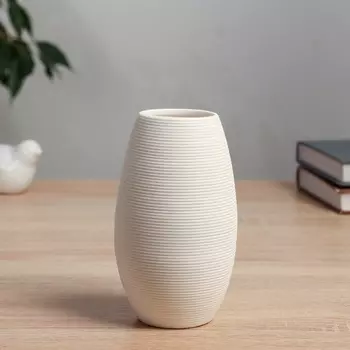 Ваза «Эллиот», бочка, d=5 см, 148 см, керамика, белая