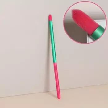 Кисть для макияжа «PENCIL», 16 (+/- 1) см, цвет розовый/зелёный