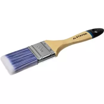 Кисть плоская STAYER AQUA 01062-050, искусственная щетина, деревянная ручка, 50 мм, 2"