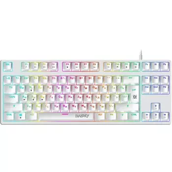 Клавиатура Defender Ivory GK-579, игровая,проводная,механическая,подсветка,87 кл,USB,белая