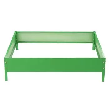 Клумба оцинкованная, 10010015 см, зелёная, «Квадро», Greengo