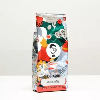 Кофе ZIA Del Sole, молотый, упаковка 200 г