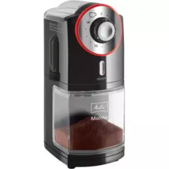 Кофемолка Melitta Molino, электрическая, 100 Вт, 200 г, черно-красная
