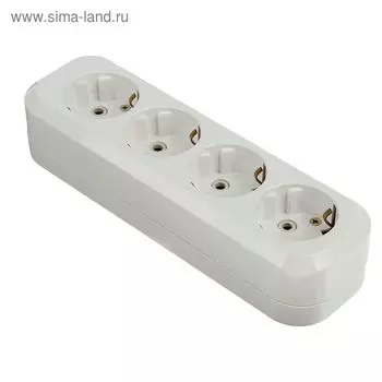 Колодка удлинителя UNIVersal E304, четырехместная, АВС-пластик, с заземлением