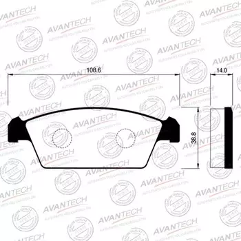 Колодки тормозные дисковые Avantech AV182