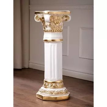 Колонна "Акрополь", бело-золотистая, гипс, 75 см