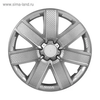 Колпаки колесные 13" "Гелакси", серебристый, карбон, 2 шт