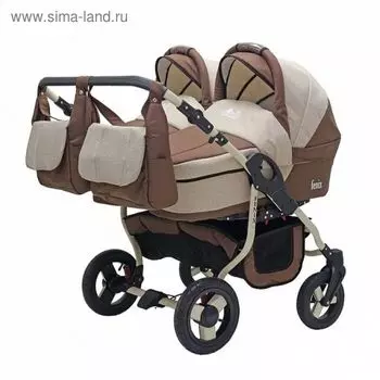 Коляска 2 в 1 Fenix Duo BartPlast, 05 коричневый-бежевый