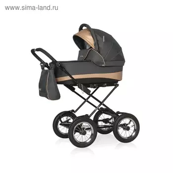 Коляска 2 в 1 Riko Alfa Ecco Classic, цвет графит, песочный
